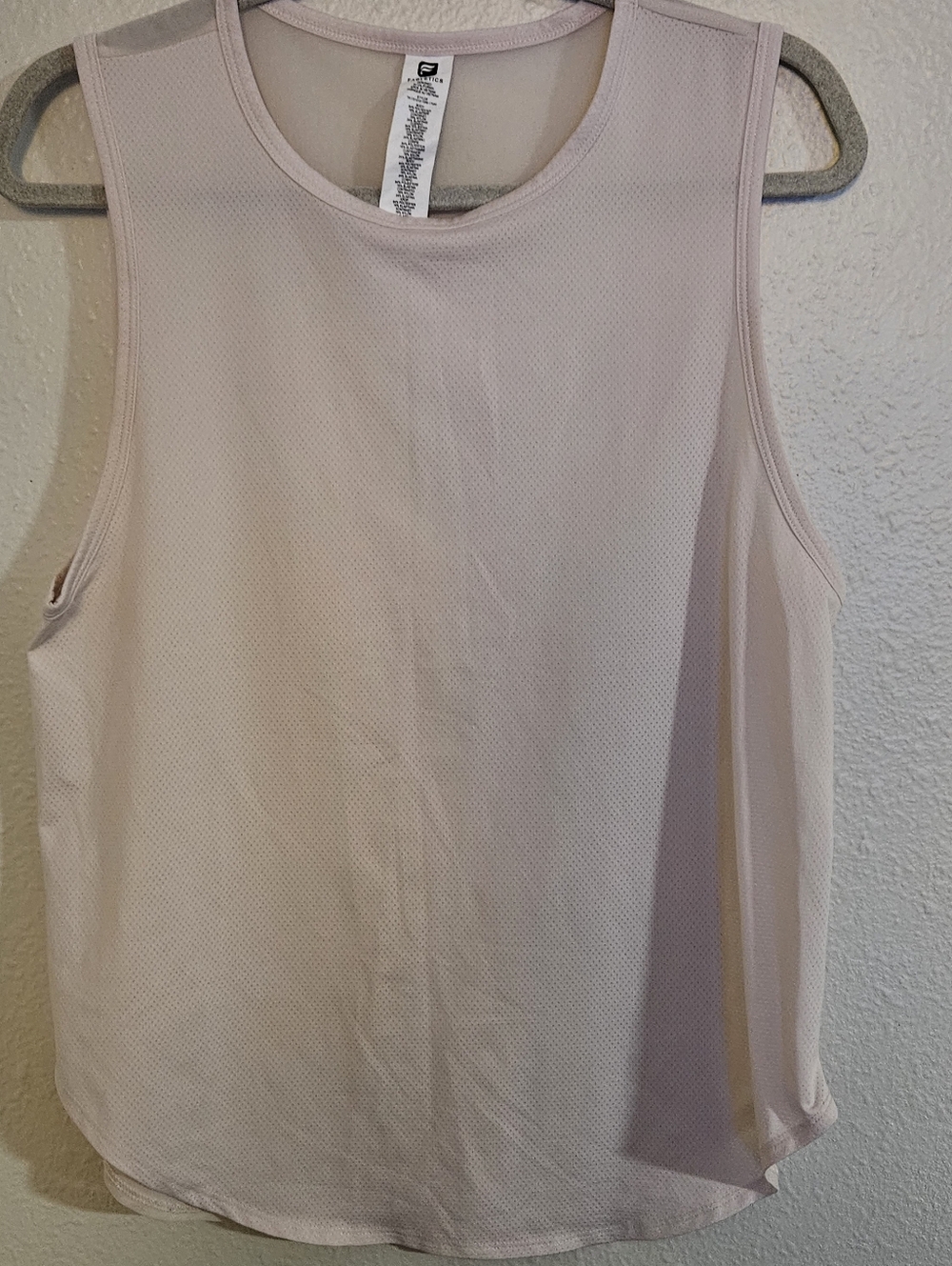 Fabletics Mesh Back Training Day Muscle Tank - Blush Pink - Large